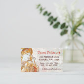 デイジーのアールヌーボーの名刺を持つミュシャの女性 名刺 (スタンド正面)