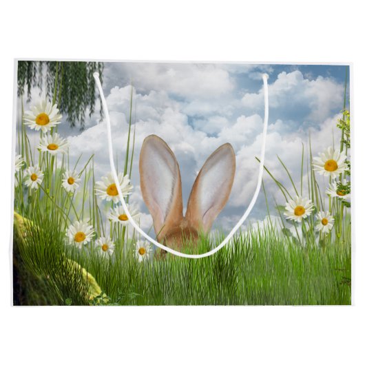 デイジーのイースターのウサギ ラージペーパーバッグ (裏面)