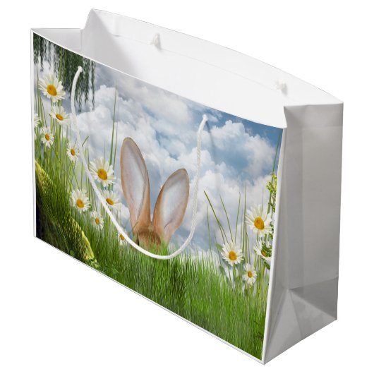 デイジーのイースターのウサギ ラージペーパーバッグ (裏面アングル)