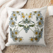 デイジーのエレガント白い花を3Dデザイン クッション (ブランケット)