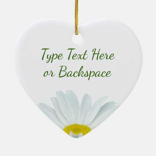 デイジーのオーナメントのパーソナライズなクリスマスの装飾 セラミックオーナメント (裏面)