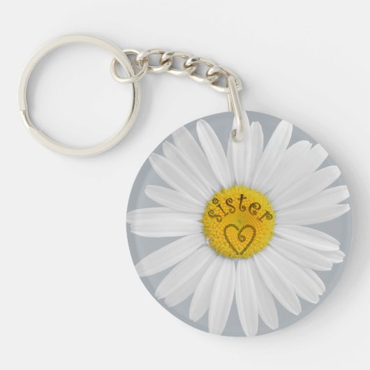 デイジーのシスターアート背景カスタマイズ用花 キーホルダー (正面)