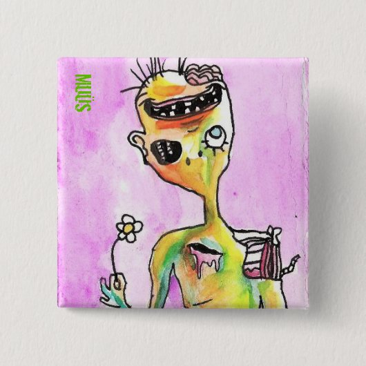 デイジーのゾンビボタンの恋人 缶バッジ (正面)