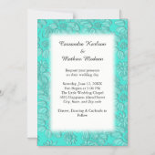 デイジーのターコイズと白結婚色 マグネット招待状 (正面)