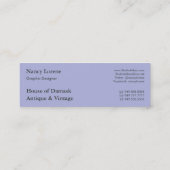 デイジーのダマスク織、エンボス スキニー名刺 (裏面)