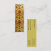 デイジーのダマスク織、ブラシをかけられた金属 スキニー名刺 (正面/裏面)