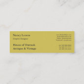 デイジーのダマスク織、ブラシをかけられた金属 スキニー名刺 (裏面)