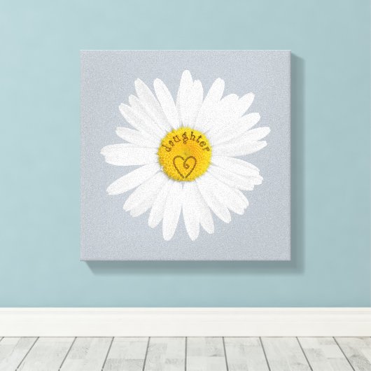デイジーのドーターアートの背カスタマイズ景用の花 キャンバスプリント (インサイチュ (ウッドフロア))