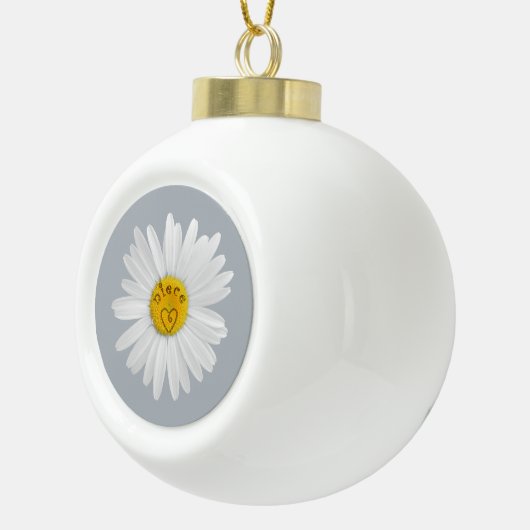 デイジーのニースアートの背景カスタマイズ用花 セラミックボールオーナメント (右)