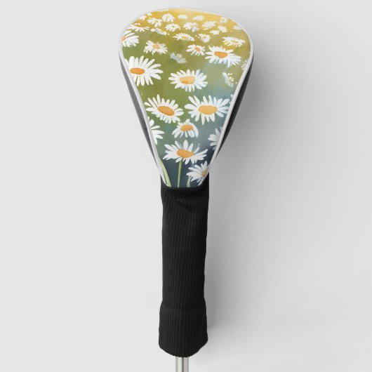 デイジーのフィールド | 花畑の花の絵画 ゴルフヘッドカバー (正面)