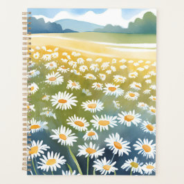 デイジーのフィールド | 花畑の花の絵画 プランナー手帳