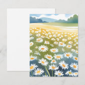 デイジーのフィールド | 花畑の花の絵 サンキューカード (正面/裏面)