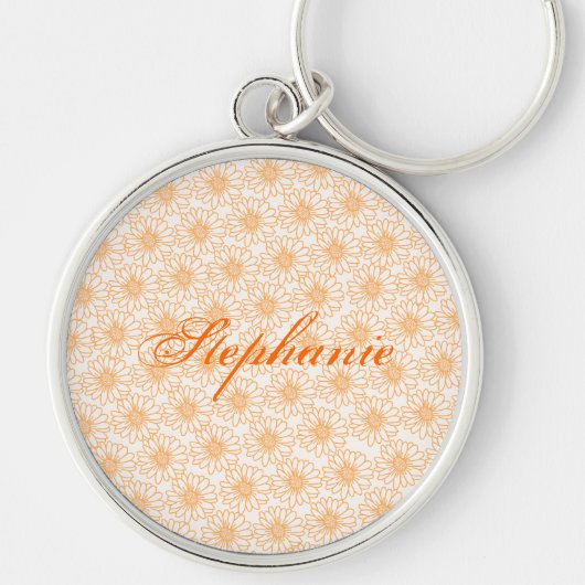 デイジーのフィールドKeychain、オレンジ色の花 キーホルダー (正面)