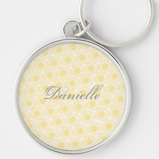 デイジーのフィールドKeychain、黄色の花 キーホルダー (正面)