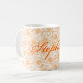 デイジーのフィールドMug,オレンジ色の花 コーヒーマグカップ (正面左)