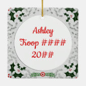 デイジーのブルネットのヒイラギはフレームに角を付けます セラミックオーナメント (裏面)