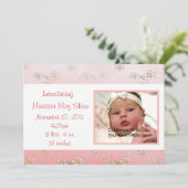 デイジーのベビーの誕生の発表として菓子 案内状 (スタンド正面)