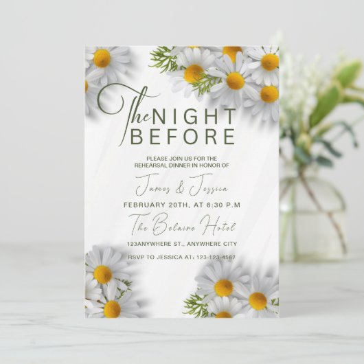 デイジーのリハーサル結婚ディナーの前夜 招待状 (スタンド正面)