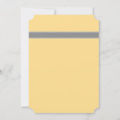 デイジーのリボン-黄色い灰色及び白い結婚式 招待状 (裏面)