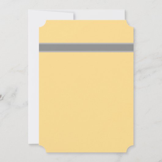 デイジーのリボン-黄色い灰色及び白い結婚式 招待状 (裏面)