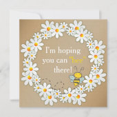 デイジーのリースおよび飛行ののまわりにの誕生日 招待状 (正面)