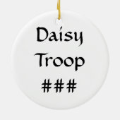 デイジーの偵察者のそりの黒髪 セラミックオーナメント (裏面)
