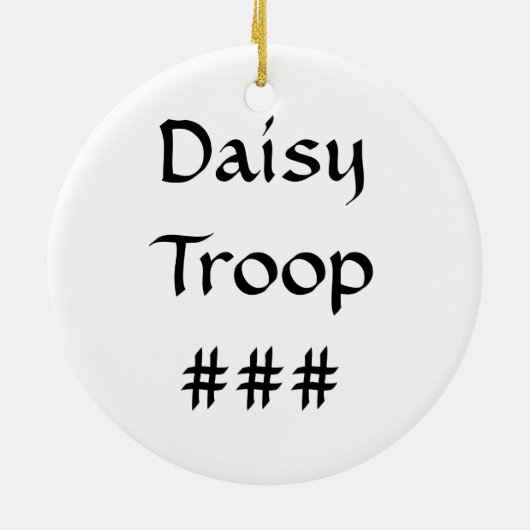 デイジーの偵察者のそりの黒髪 セラミックオーナメント (裏面)