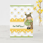 デイジーの幼児とテディよくカードを取得 カード (黄色い花)