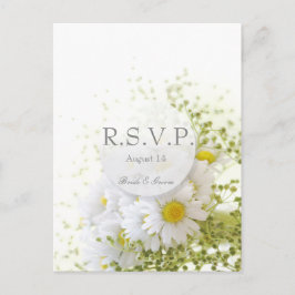 デイジーの愛 – 編集可能結婚なブーケRSVP インビテーションポストカード