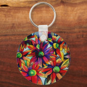 デイジーの数々のわら色の野草芸術 キーホルダー (正面)