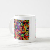 デイジーの数々のわら色の野草芸術 コーヒーマグカップ (正面左)