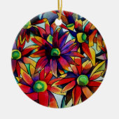 デイジーの数々のわら色の野草芸術 セラミックオーナメント (正面)