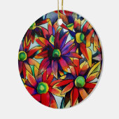 デイジーの数々のわら色の野草芸術 セラミックオーナメント (左)