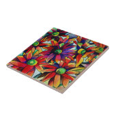 デイジーの数々のわら色の野草芸術 タイル (側面)