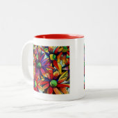 デイジーの数々のわら色の野草芸術 ツートーンマグカップ (正面左)