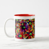 デイジーの数々のわら色の野草芸術 ツートーンマグカップ (左)