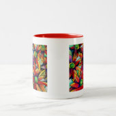 デイジーの数々のわら色の野草芸術 ツートーンマグカップ (中央)