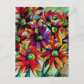 デイジーの数々のわら色の野草芸術 ポストカード (正面)