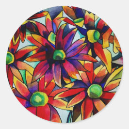 デイジーの数々のわら色の野草芸術 ラウンドシール