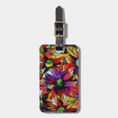 デイジーの数々のわら色の野草芸術 ラゲッジタグ (正面縦)