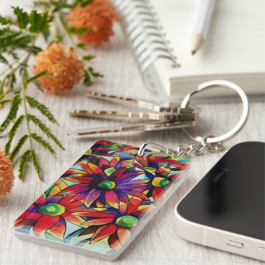 デイジーの数々のわら色の野草 キーホルダー (正面右)