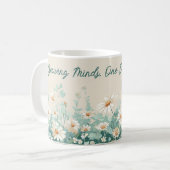 デイジーの春の花の先生への感謝の言葉 コーヒーマグカップ (正面左)