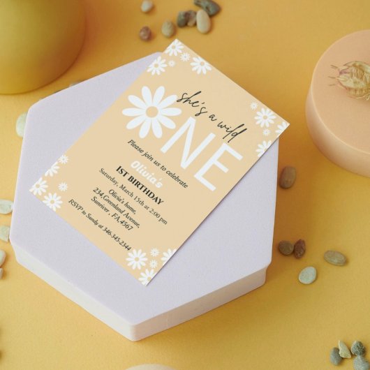 デイジーの最初の誕生日パーティーボヘミアンワイルドワン 招待状