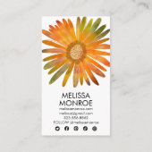 デイジーの水の色とカラフルソーシャルメディアアイコン 名刺 (裏面)