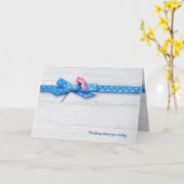 デイジーの水玉模様考えるリボン カード (黄色い花)