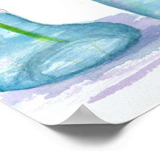 デイジーの水絵画色のピンク黄色デイジー ポスター