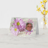 デイジーの第75誕生日の写真カード カード (黄色い花)