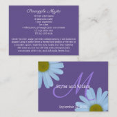 デイジーの紫色の結婚式の署名の飲み物のレシピ エンクロージャーカード (正面/裏面)