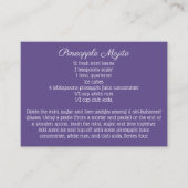 デイジーの紫色の結婚式の署名の飲み物のレシピ エンクロージャーカード (正面)