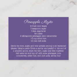 デイジーの紫色の結婚式の署名の飲み物のレシピ エンクロージャーカード